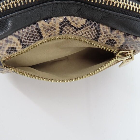 Cole Haan Python Snakeskin Print Genuine Leather Black Wristlet Handbag Purse - Picture 4 of 11
